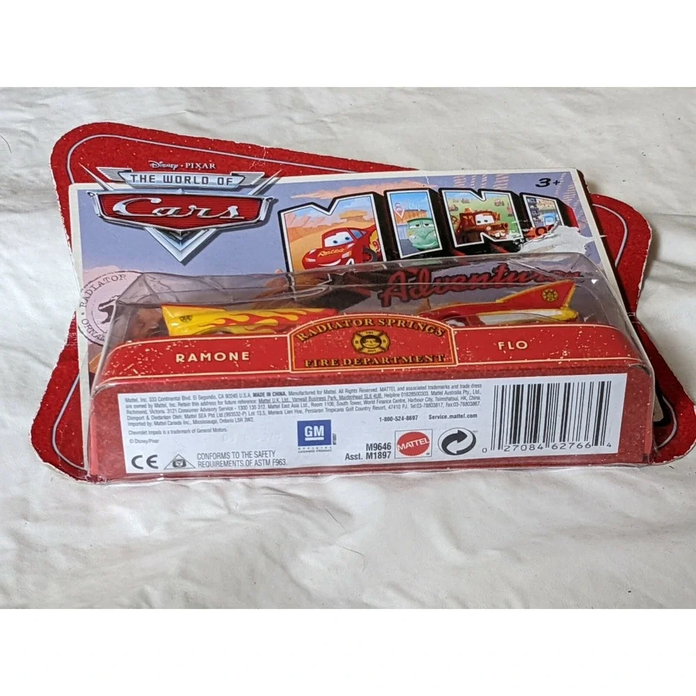 Disney Cars Mini Adventures Red Ramone Flo Fire Department Toy Car Set NEW